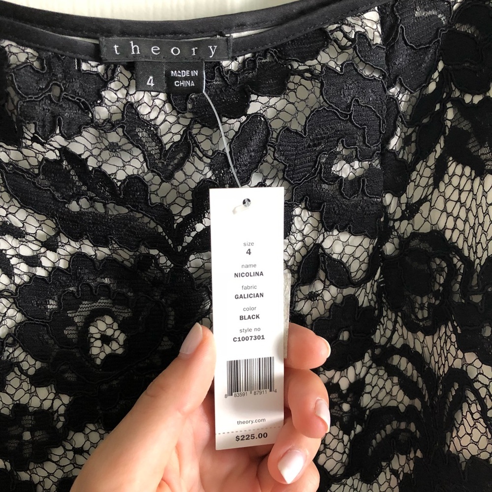 Theory Black lace skirt